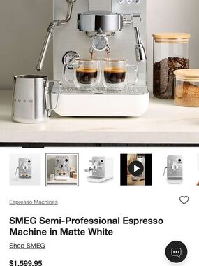 SMEG Semi-Professional Espresso Machine - Matte White